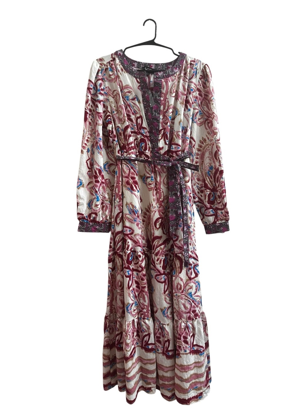 NWT GIGIO USA Boho Paisley Tiered Maxi Dress - Size M